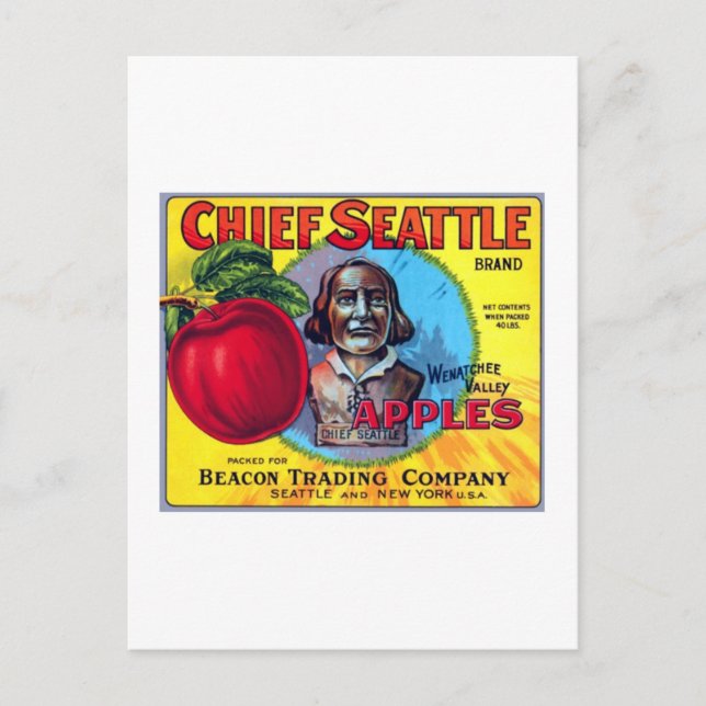 Chief Seattle Äpfel Postkarte (Vorderseite)