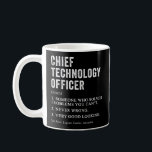 Chief Technology Officer Definition Cto Spaß Kaffeetasse<br><div class="desc">Ein humorvolles Design mit einem witzigen Blick auf die Rolle des Chief Technology Officer,  das eine spielerische und leidenschaftliche Definition liefert.</div>