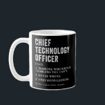 Chief Technology Officer Definition Cto Spaß Kaffeetasse<br><div class="desc">Ein humorvolles Design mit einem witzigen Blick auf die Rolle des Chief Technology Officer,  das eine spielerische und leidenschaftliche Definition liefert.</div>