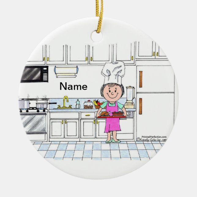 Chief, with Hat - Female Keramik Ornament (Vorne)