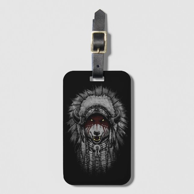 Chief Wolf Gepäckanhänger (Vorderseite Vertikal)