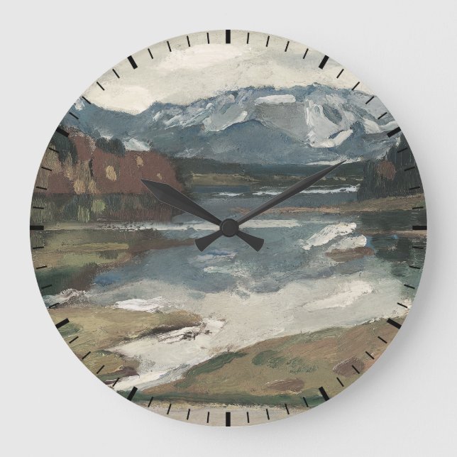 Chiemsee - Leo Putz Landschaftsbild Große Wanduhr (Vorderseite)