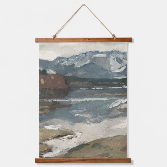 Chiemsee - Leo Putz Landschaftsbild Wandteppich Mit Holzrahmen (Vorderseite)