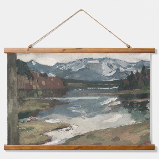 Chiemsee - Leo Putz Landschaftsbild Wandteppich Mit Holzrahmen (Vorne)