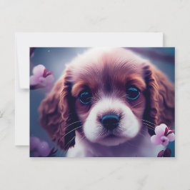 Chien Fleur Postkarte