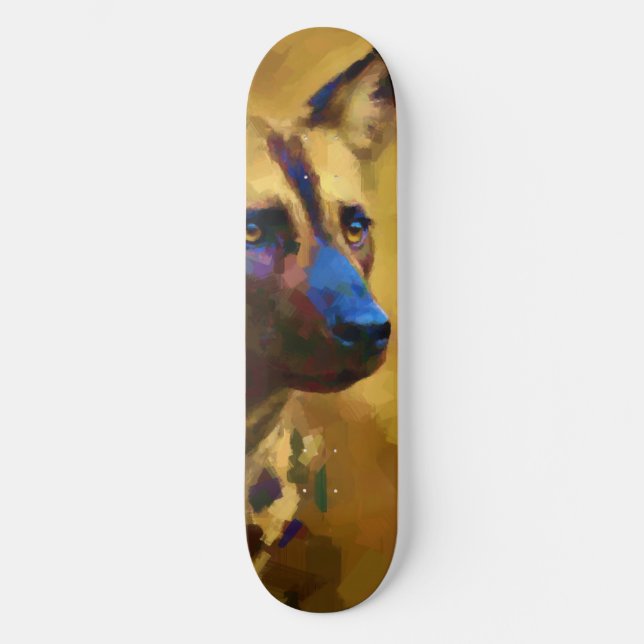 Chien Sauvage d'Afrique Skateboard (Vorderseite)