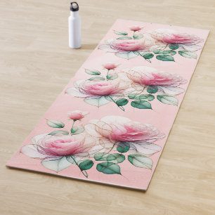 Chiffon Pink Roses Yogamatte