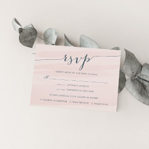 Chiffon RSVP Card mit Speisen   Blüte
