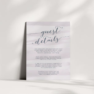 Chiffon Watercolor Guest Details Card   Gray Lilac Begleitkarte