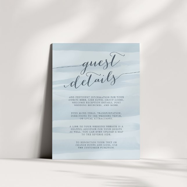 Chiffon Watercolor Guest Details Card | Sky Begleitkarte (Von Creator hochgeladen)