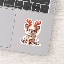 Chihuaha Reindeer Sticker