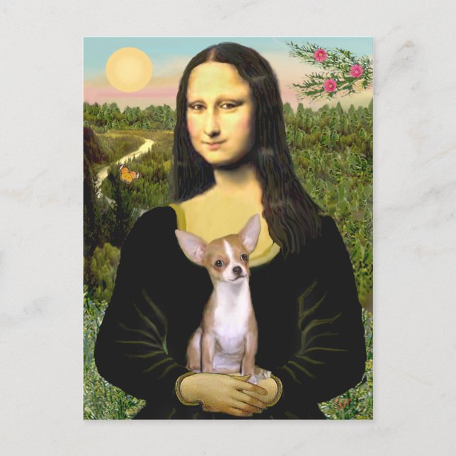 Chihuahua 1b - Mona Lisa Postkarte (Vorderseite)