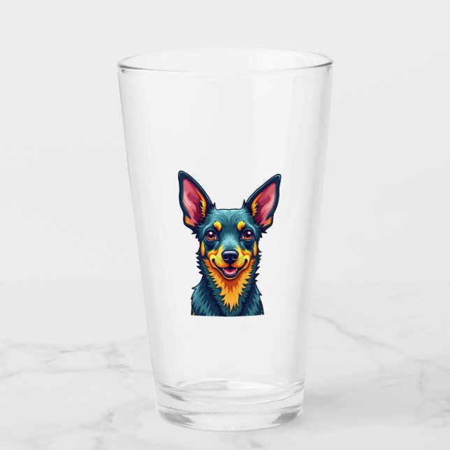 Chihuahua  Abstract Painting  Colour  Cute Dog (2) Glas (Vorderseite)