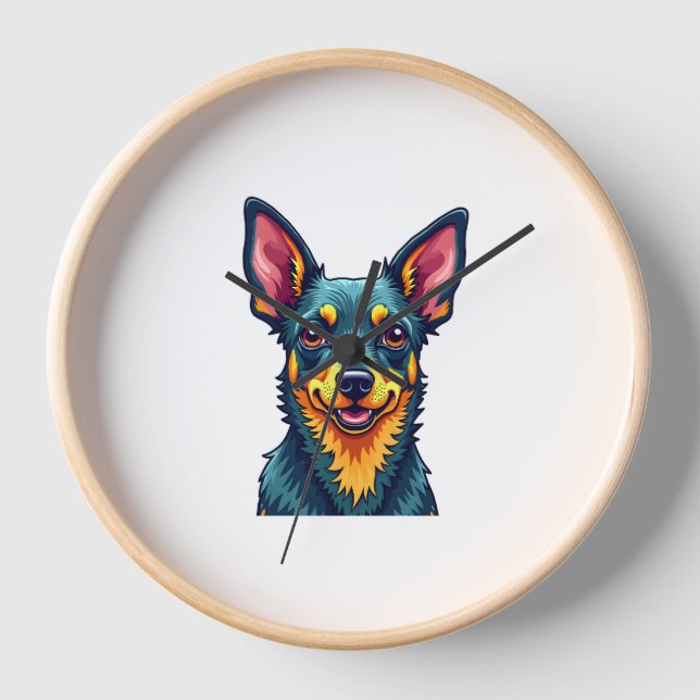 Chihuahua  Abstract Painting  Colour  Cute Dog (2) Uhr (Vorderseite)