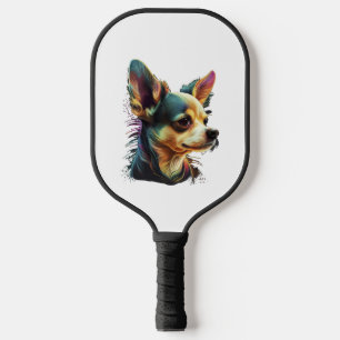 Chihuahua Abstrakte Malerei Farbe Niedlicher Hund Pickleball Schläger