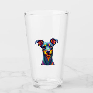 Chihuahua  Abstrakte Malerei  Farbe  Süßer Hund (1 Glas