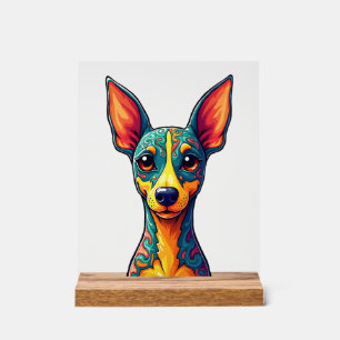 Chihuahua  Abstrakte Malerei  Farbe  Süßer Hund (6 Acrylschild