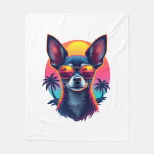 Chihuahua Abstrakte Malerei Farbe Süßer Hund Co Fleecedecke