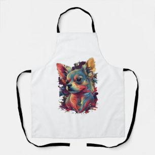 Chihuahua Abstrakte Malerei Farbe Süßer Hund Schürze