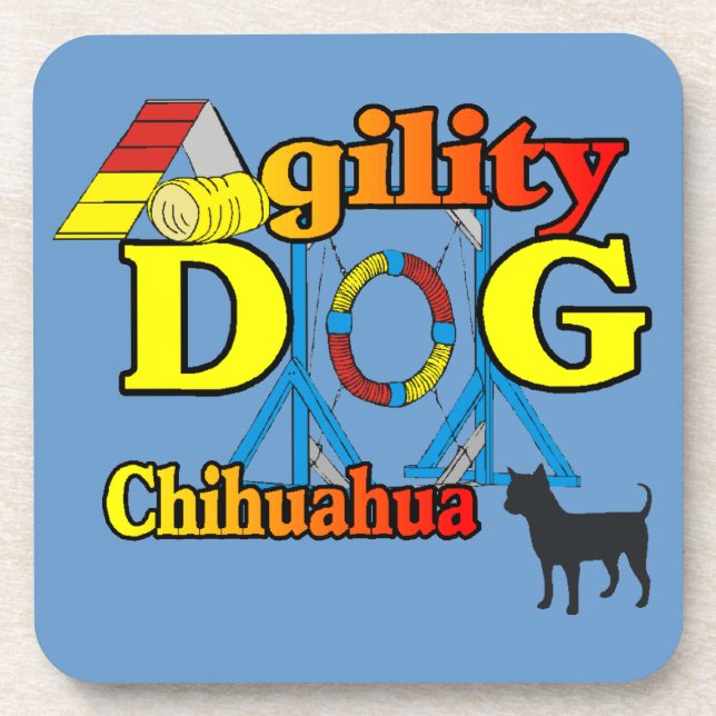 Chihuahua-Agility Getränkeuntersetzer (Vorderseite)