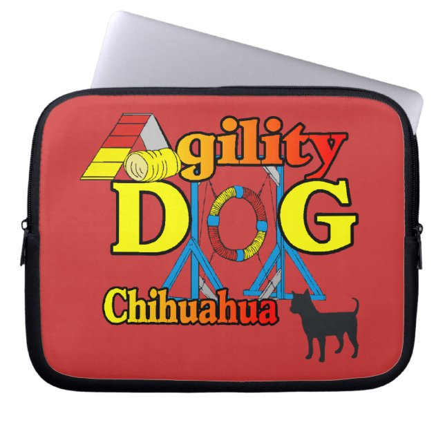 Chihuahua-Agility Laptopschutzhülle (Vorderseite)