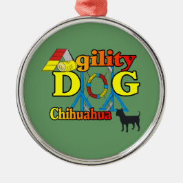 Chihuahua-Agility Silbernes Ornament