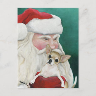 "Chihuahua and Santa" Hundescharte Postkarte