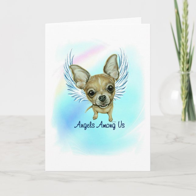 Chihuahua Angel Dog Loss Sympathie Karte (Vorderseite)