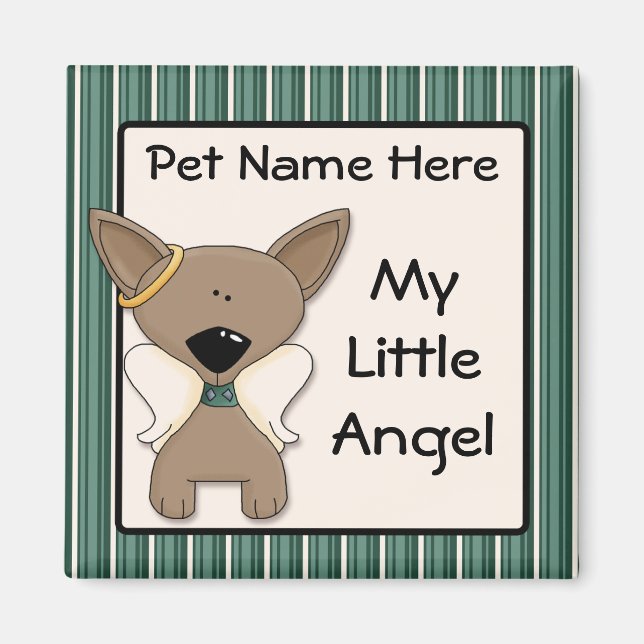 Chihuahua Angel Dogs Memory Keepake Name Geschenk Magnet (Vorne)