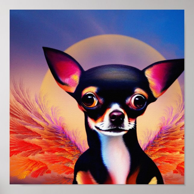 Chihuahua Angel Square Poster (Vorne)