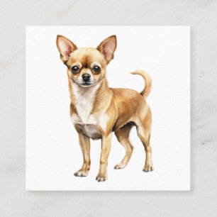 Chihuahua Aquarellmeißel Chihuahua Hund Quadratische Visitenkarte