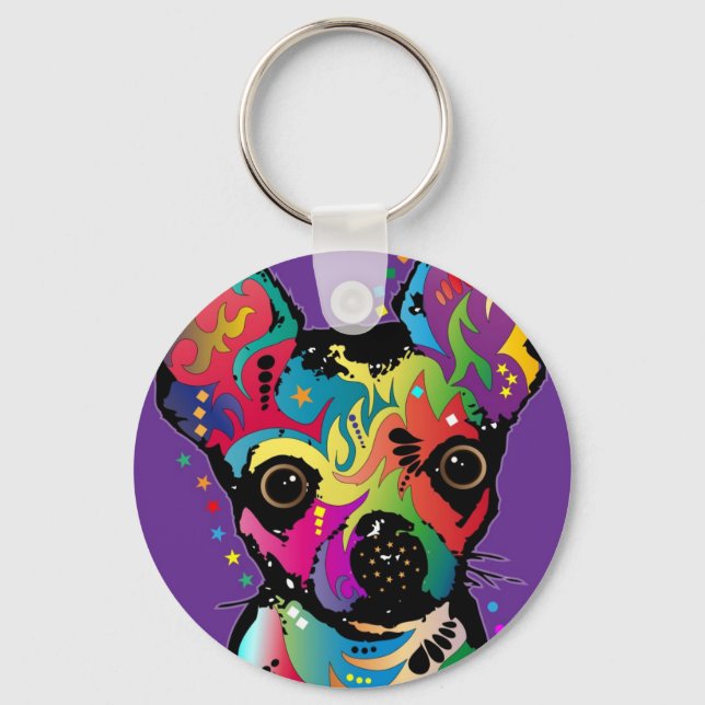 Chihuahua Art Schlüsselanhänger (Vorderseite)