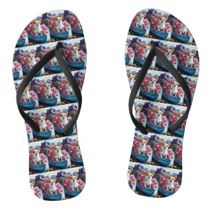 Chihuahua auf dem Paddle: Ein Landschaftliches Abe Flip Flops