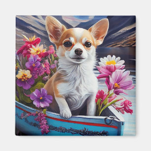 Chihuahua auf dem Paddle: Ein Landschaftliches Abe Magnet