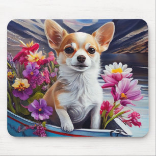 Chihuahua auf einem Paddel: Ein landschaftliches A Mousepad