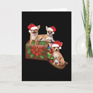Chihuahua auf Karton Buchstaben Weihnachtsdekorati Karte