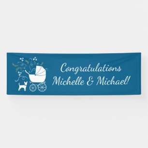 Chihuahua Baby Shower Blue Boy Dog Banner