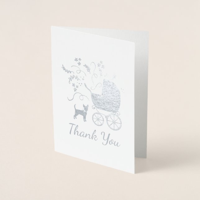 Chihuahua Babydusche Welpe Dog Pink Girl Folienkarte (Vorderseite)