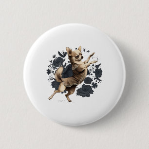 Chihuahua Ballerina Ballerina Tanz Button