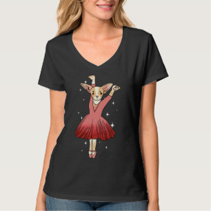 Chihuahua Ballerina Niedliches Tan Weiß und Rosa T T-Shirt