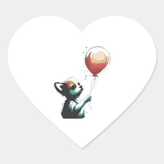 Chihuahua Balloon Niedlich Dog Chiwawa Funny Herz-Aufkleber (Vorderseite)