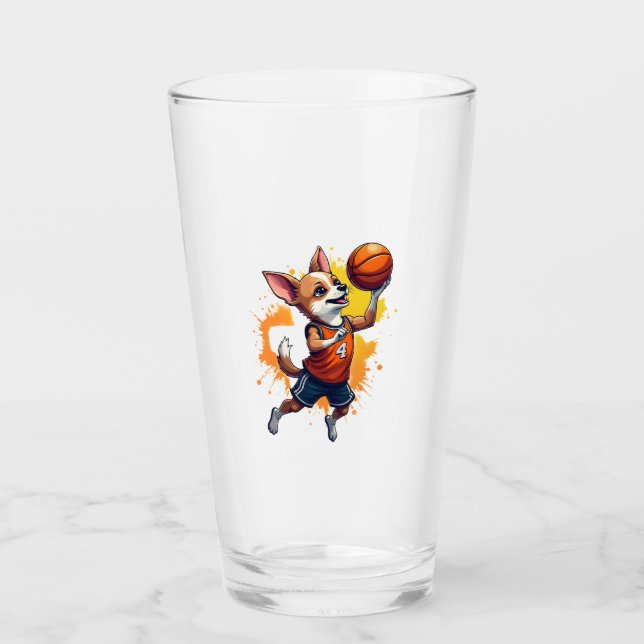 Chihuahua  Basketball  Player  Sport  Dunk  Copy Glas (Vorderseite)