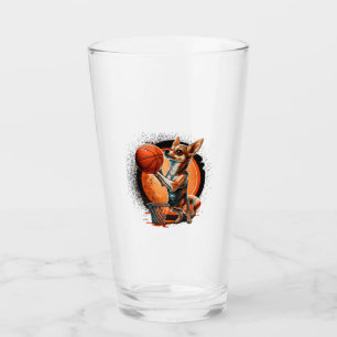 Chihuahua Basketball Player Sport Dunk Glas