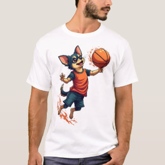 Chihuahua Basketball Player Sport Dunk T-Shirt