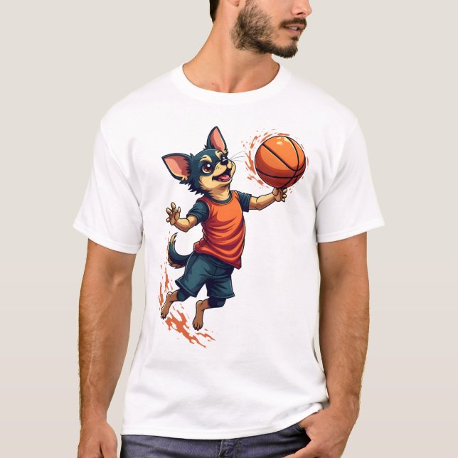 Chihuahua  Basketball  Player  Sport  Dunk T-Shirt (Vorderseite)