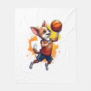 Chihuahua Basketballspieler Sport Dunk Kopie Fleecedecke