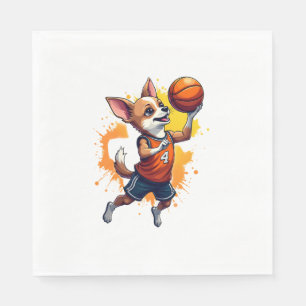 Chihuahua Basketballspieler Sport Dunk Kopie Serviette