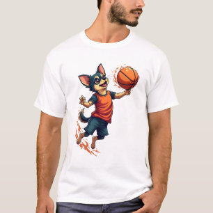 Chihuahua-Basketballspieler-Sport-Dunk T-Shirt