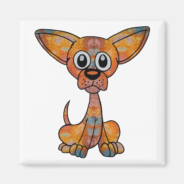 Chihuahua Batik Magnet (Vorne)