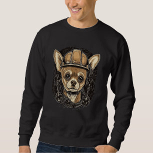 Chihuahua Bauarbeiter Bau Bagger Sweatshirt